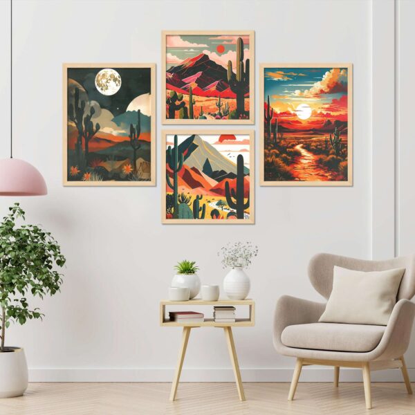 SET OF 4 DIGITAL WALL PAINTING