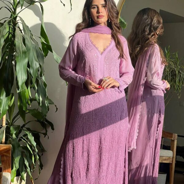 🔥 Trending Alert – Elegant Faux Georgette Embroidered Set 🔥  CODE: BE-170