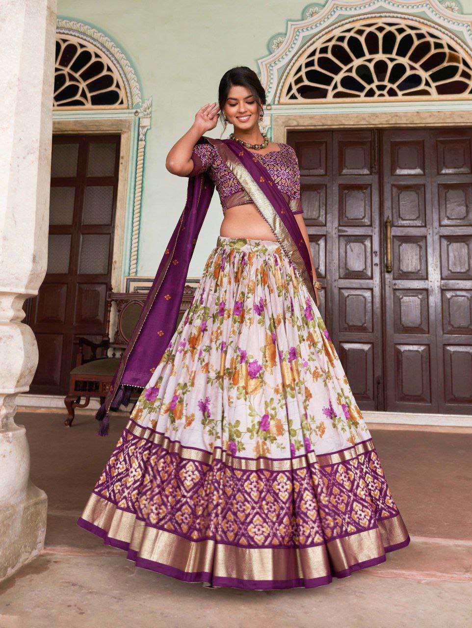 Women's Tussar Silk Patola Print Lehenga Choli with Dupatta ? Foil Work Stitched Lehenga Set - Image 4