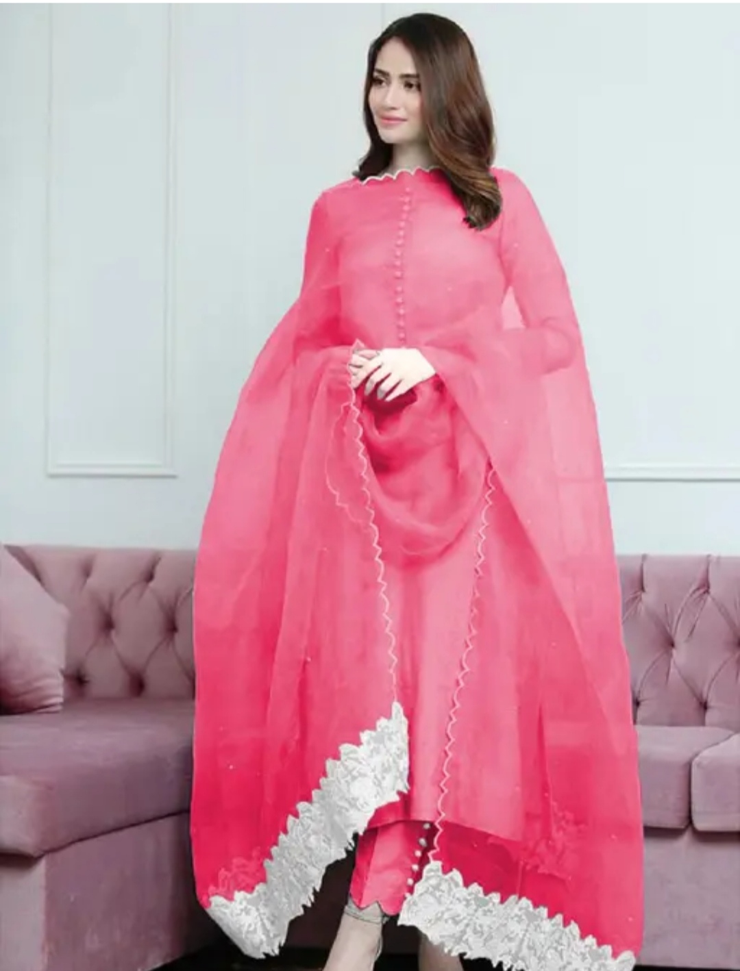 Kurta set With Dupatta Pink JME 02
