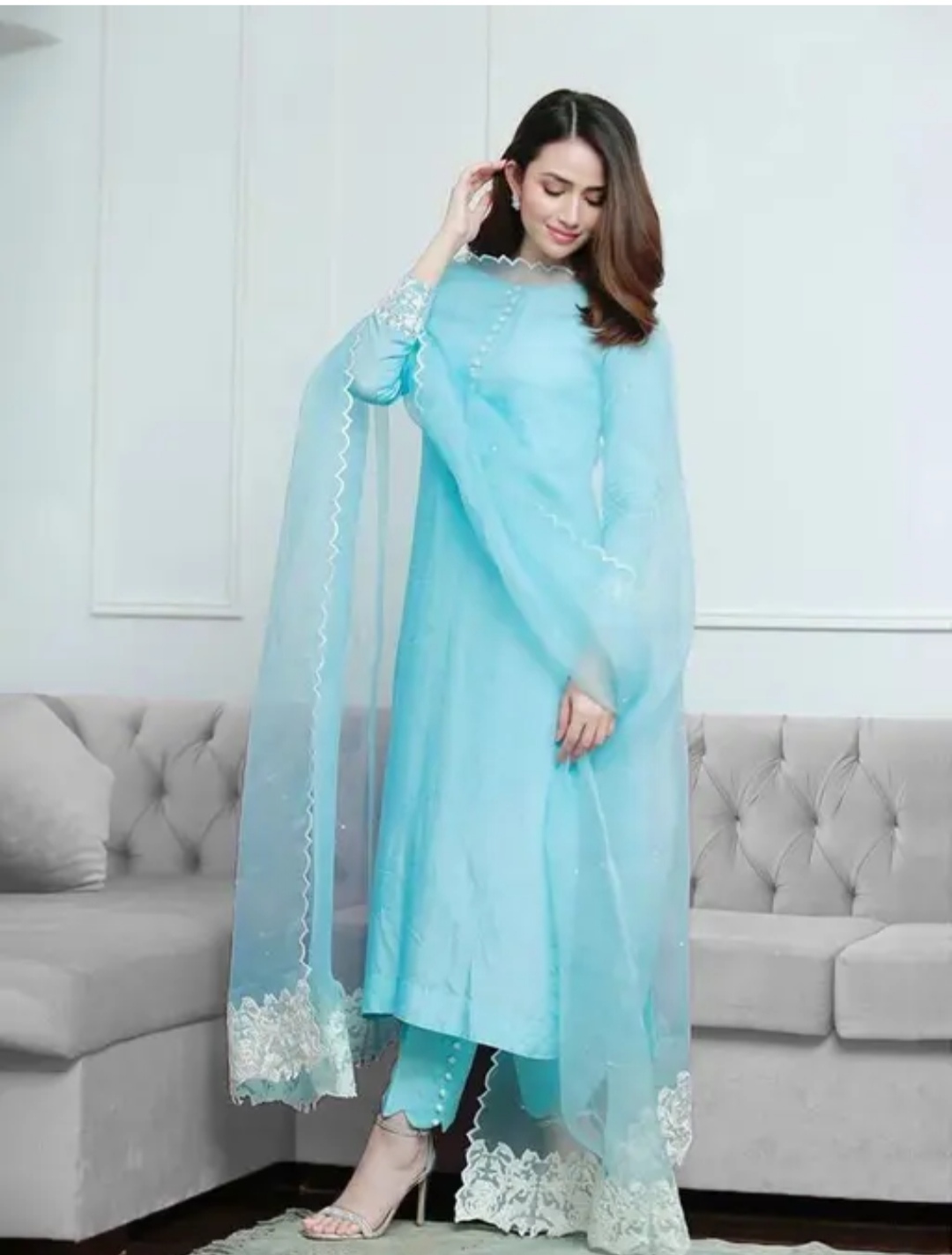 Kurta set With Dupatta Light Blue JME 01