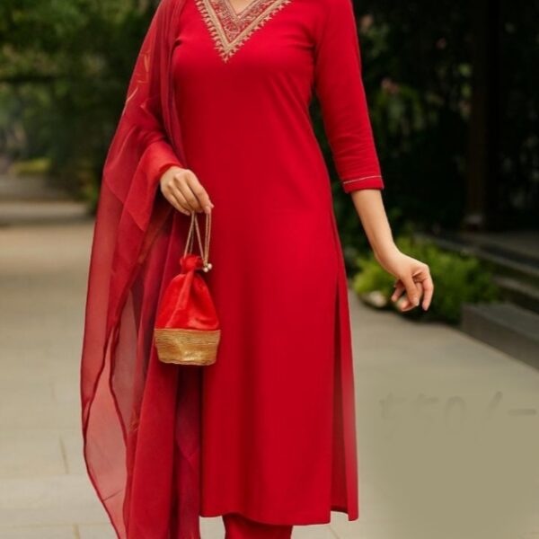 Kurta Set with Dupatta Red JME 6